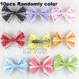 5pair/10Pcs 2 Inch Ribbon Hairbow Girls hair top hair clip For Girl Dot/Print Bow Hairpin Baby Children accessories gum for hair