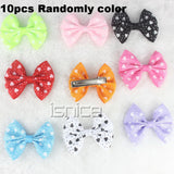 5pair/10Pcs 2 Inch Ribbon Hairbow Girls hair top hair clip For Girl Dot/Print Bow Hairpin Baby Children accessories gum for hair