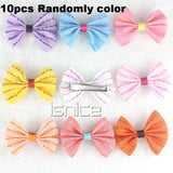 5pair/10Pcs 2 Inch Ribbon Hairbow Girls hair top hair clip For Girl Dot/Print Bow Hairpin Baby Children accessories gum for hair