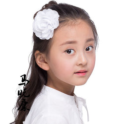 Retail 8.5cm Newborn Chiffon Petals Poppy Flower Hair Clips Rolled Rose Fabric Hair Flowers For Baby Girls Hair Accessories