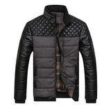 2016 New Classic Brand Men Fashion Warm Jackets Plus Size L-4XL Patchwork Plaid Design Young Man Casaul Winter Coats, EDA0116