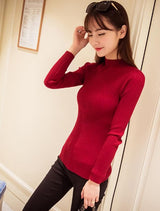New 2016 Spring Fashion Women sweater high elastic Solid Turtleneck sweater women slim sexy tight Bottoming Knitted Pullovers