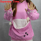Cat Hoodie Sweatshirts With Cuddle Pouch Dog Pet Hoodies For Casual Kangaroo Pullovers With Ears