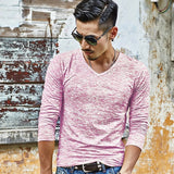 Hot 2017 New Arrival Spring Autumn Fashion Brand V-Neck Slim Fit Long Sleeve TShirt Men Trend Casual Men T-Shirt Korean T Shirts