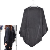 IMC Women's Batwing Top Knit Cape Cardigan three quarter sleeve Knitwear