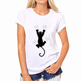 Harajuku Cat T Shirt Women 2016 Blusa Summer Fashion Cotton Printing Originality O-Neck Short Sleeve T-shirt Tops Shirt