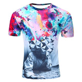 Men's Short Sleeve Polyester O-Neck T-Shirt Punk 3D thinkers/tree Printed T shirt Men t shirt M-4XL 2017 New Fashion top tees