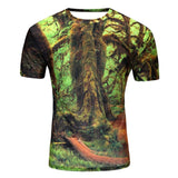 Men's Short Sleeve Polyester O-Neck T-Shirt Punk 3D thinkers/tree Printed T shirt Men t shirt M-4XL 2017 New Fashion top tees