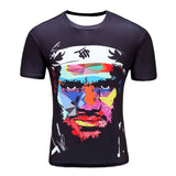 Men's Short Sleeve Polyester O-Neck T-Shirt Punk 3D thinkers/tree Printed T shirt Men t shirt M-4XL 2017 New Fashion top tees