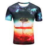 Men's Short Sleeve Polyester O-Neck T-Shirt Punk 3D thinkers/tree Printed T shirt Men t shirt M-4XL 2017 New Fashion top tees