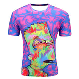 Men's Short Sleeve Polyester O-Neck T-Shirt Punk 3D thinkers/tree Printed T shirt Men t shirt M-4XL 2017 New Fashion top tees