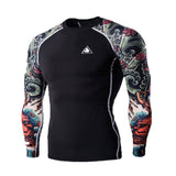 Men MMA Compression Shirts Rashguard Fitness Long Sleeves Base Layer Skin Tight Weight Lifting Men T Shirts 22