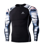 Men MMA Compression Shirts Rashguard Fitness Long Sleeves Base Layer Skin Tight Weight Lifting Men T Shirts 22