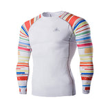 Men MMA Compression Shirts Rashguard Fitness Long Sleeves Base Layer Skin Tight Weight Lifting Men T Shirts 22