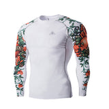 Men MMA Compression Shirts Rashguard Fitness Long Sleeves Base Layer Skin Tight Weight Lifting Men T Shirts 22