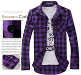 TANGNEST Men Plaid Shirt Camisas 2017 New Arrival Men's Fashion Plaid Long-sleeved Shirt Male Casual High Quality Shirt MCL1555