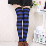 Hot New Sexy Women Girl Striped Cotton Thigh High Stocking Over the Knee Socks Fashion Stockings For Dating Cosplay Cheap Z1