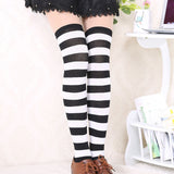 Hot New Sexy Women Girl Striped Cotton Thigh High Stocking Over the Knee Socks Fashion Stockings For Dating Cosplay Cheap Z1
