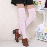 Hot New Sexy Women Girl Striped Cotton Thigh High Stocking Over the Knee Socks Fashion Stockings For Dating Cosplay Cheap Z1