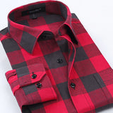Spring 2017 Men's Casual Plaid Shirts Long Sleeve Slim Fit Comfort Soft Brushed Flannel Cotton Shirt Leisure Styles Man Clothes