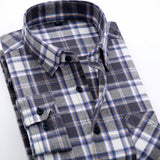Spring 2017 Men's Casual Plaid Shirts Long Sleeve Slim Fit Comfort Soft Brushed Flannel Cotton Shirt Leisure Styles Man Clothes