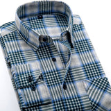 Spring 2017 Men's Casual Plaid Shirts Long Sleeve Slim Fit Comfort Soft Brushed Flannel Cotton Shirt Leisure Styles Man Clothes