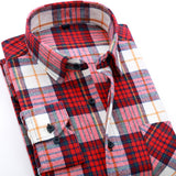 Spring 2017 Men's Casual Plaid Shirts Long Sleeve Slim Fit Comfort Soft Brushed Flannel Cotton Shirt Leisure Styles Man Clothes