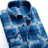 Spring 2017 Men's Casual Plaid Shirts Long Sleeve Slim Fit Comfort Soft Brushed Flannel Cotton Shirt Leisure Styles Man Clothes