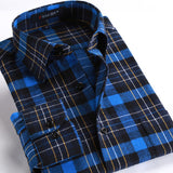 Spring 2017 Men's Casual Plaid Shirts Long Sleeve Slim Fit Comfort Soft Brushed Flannel Cotton Shirt Leisure Styles Man Clothes