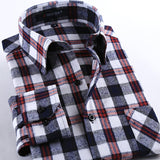 Spring 2017 Men's Casual Plaid Shirts Long Sleeve Slim Fit Comfort Soft Brushed Flannel Cotton Shirt Leisure Styles Man Clothes