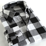 Spring 2017 Men's Casual Plaid Shirts Long Sleeve Slim Fit Comfort Soft Brushed Flannel Cotton Shirt Leisure Styles Man Clothes
