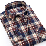 Spring 2017 Men's Casual Plaid Shirts Long Sleeve Slim Fit Comfort Soft Brushed Flannel Cotton Shirt Leisure Styles Man Clothes