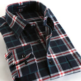 Spring 2017 Men's Casual Plaid Shirts Long Sleeve Slim Fit Comfort Soft Brushed Flannel Cotton Shirt Leisure Styles Man Clothes