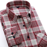 Spring 2017 Men's Casual Plaid Shirts Long Sleeve Slim Fit Comfort Soft Brushed Flannel Cotton Shirt Leisure Styles Man Clothes