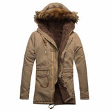 2016 New Winter Jacket Men Warm Parka Down Coat Fur Collar Windproof Long Cotton Jacket Men Thickening Hooded Parka Plus Size