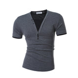 HEYKESON Male 2017 Short Sleeve Fake Two T Shirt V-Neck Slim Men T-Shirt Camisetas Fashion Hombre Tee Shirt Homme T Shirts 3XL