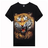Mens 3D Print Shirts Animal Skull Tiger Wolfs Crew Neck Top Tee T Shirt M-XXXL