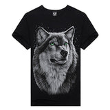 Mens 3D Print Shirts Animal Skull Tiger Wolfs Crew Neck Top Tee T Shirt M-XXXL