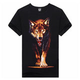 Mens 3D Print Shirts Animal Skull Tiger Wolfs Crew Neck Top Tee T Shirt M-XXXL