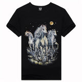 Mens 3D Print Shirts Animal Skull Tiger Wolfs Crew Neck Top Tee T Shirt M-XXXL