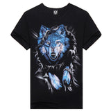 Mens 3D Print Shirts Animal Skull Tiger Wolfs Crew Neck Top Tee T Shirt M-XXXL