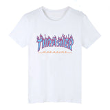 Thrasher T Shirt Men Women Flame Blaze Thrasher T-shirts Magazine Hip Hop Trasher Street Wear skateboards hip hop T Shirt