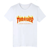 Thrasher T Shirt Men Women Flame Blaze Thrasher T-shirts Magazine Hip Hop Trasher Street Wear skateboards hip hop T Shirt
