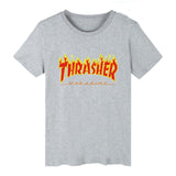 Thrasher T Shirt Men Women Flame Blaze Thrasher T-shirts Magazine Hip Hop Trasher Street Wear skateboards hip hop T Shirt