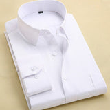 Long Sleeve Slim Men Dress Shirt 2016 Brand New Fashion Designer High Quality Solid Male Clothing Fit Business Shirts 4XL YN045