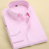 Long Sleeve Slim Men Dress Shirt 2016 Brand New Fashion Designer High Quality Solid Male Clothing Fit Business Shirts 4XL YN045