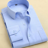Long Sleeve Slim Men Dress Shirt 2016 Brand New Fashion Designer High Quality Solid Male Clothing Fit Business Shirts 4XL YN045