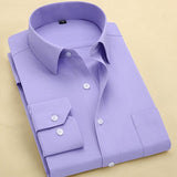Long Sleeve Slim Men Dress Shirt 2016 Brand New Fashion Designer High Quality Solid Male Clothing Fit Business Shirts 4XL YN045