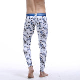Men Cotton Printing Thermal Underwear Bottom Warm Long Johns Leggings Pants