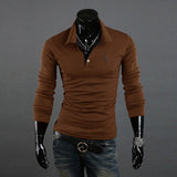 Men's Polo Shirt Slim Fit Long Sleeve Casual Temperament  Boy Tops UK 12-20 New